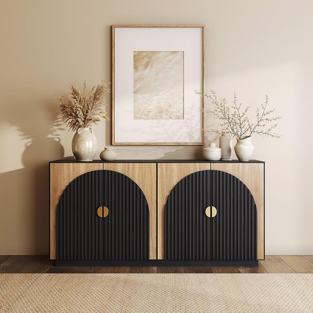 65 Inch Symmetrical Arc Accent Sideboard