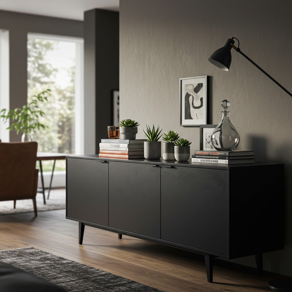 Modern black sideboard