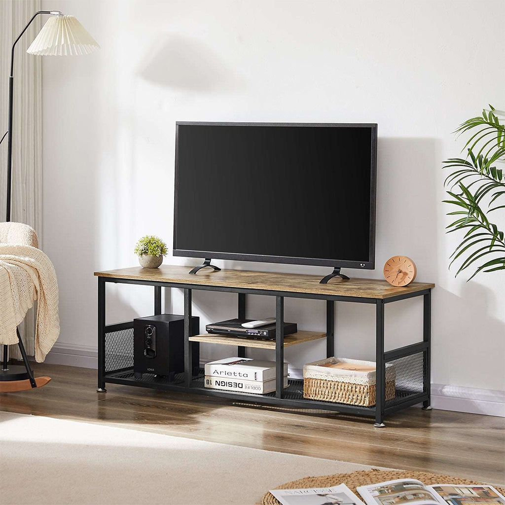 TV Stand or Coffee Table with Storage and Mesh Shelf