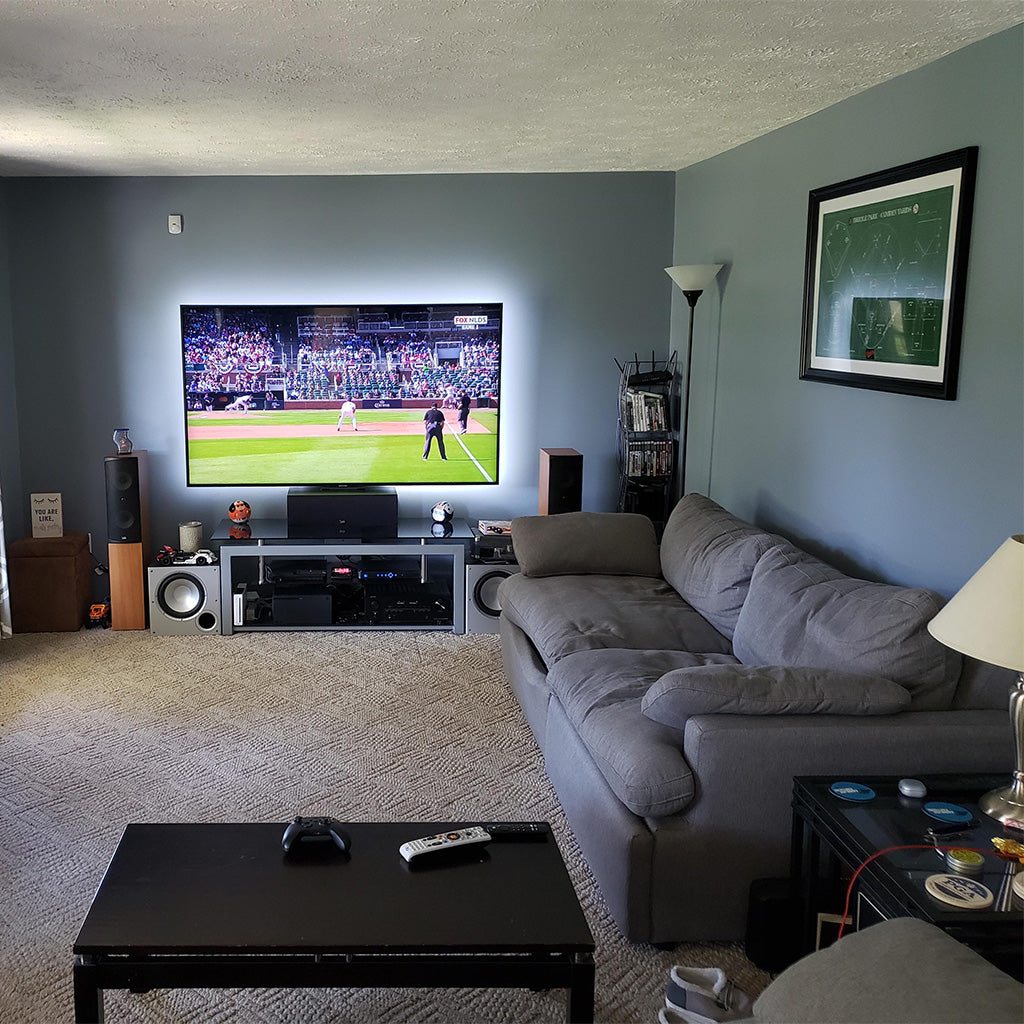 TV stand smaller than TV