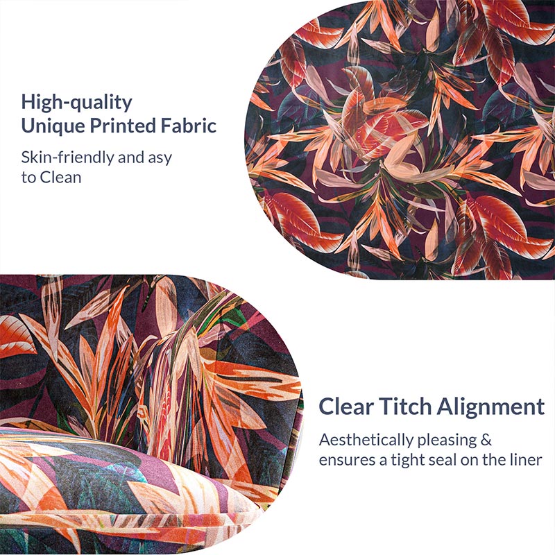 Holland Red Floral Velvet Accent Chair with Gold Metal Legs