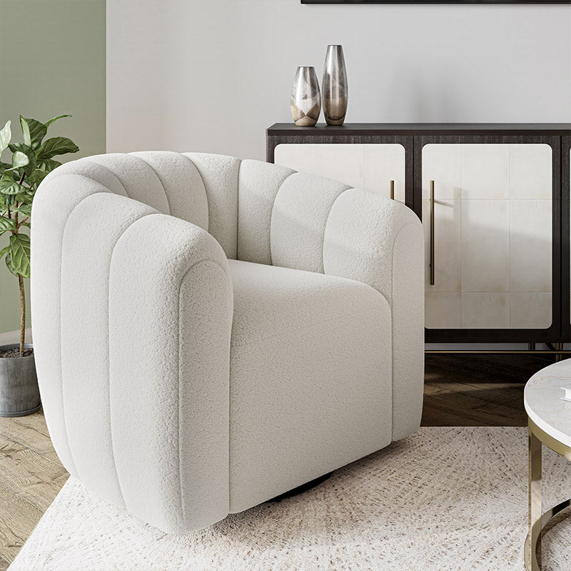 Franco Velvet Swivel Barrel Accent Chair