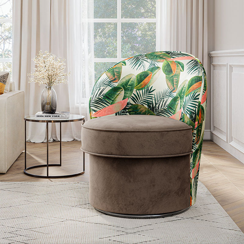 Grove Floral Swivel Accent Chair with No Assembly Needed