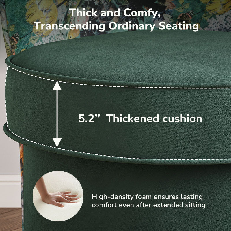 Grove Floral Swivel Accent Chair with No Assembly Needed