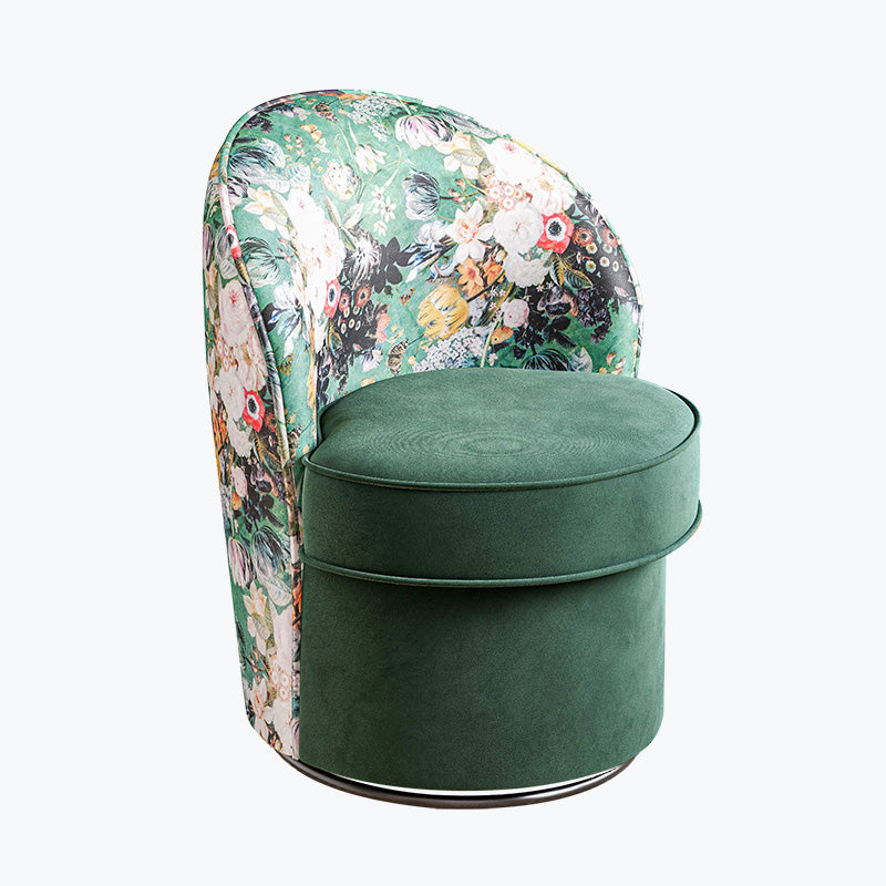 Grove Floral Swivel Accent Chair with No Assembly Needed