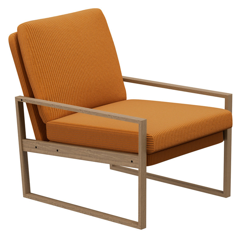 Jakob Mid-Century Modern Corduroy Accent Chair with Wooden Frame