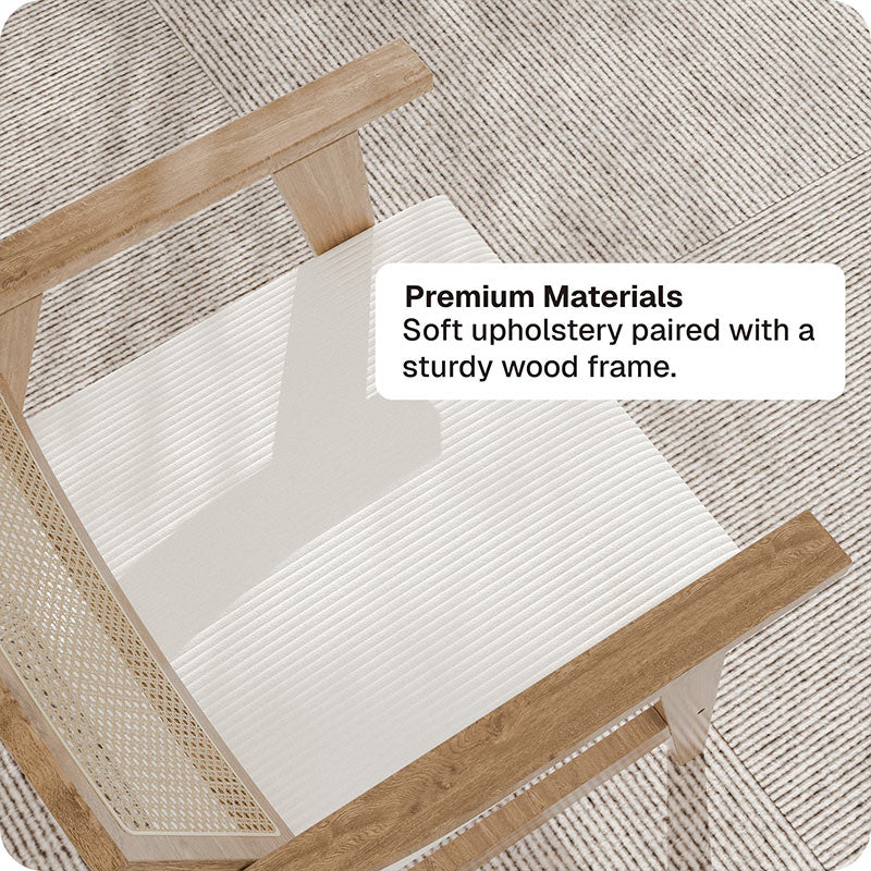 Belleze Mid-Century Modern Accent Chair with Cane Back