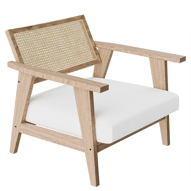 Belleze Mid-Century Modern Accent Chair with Cane Back