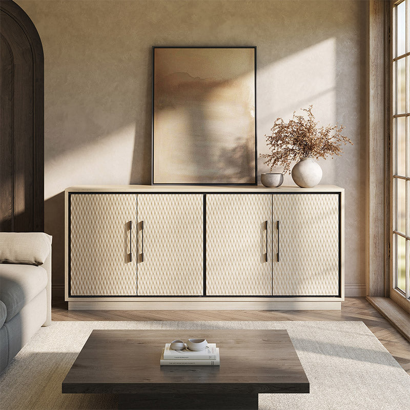 65-Inch Embossed Buffet Cabinet with Storage