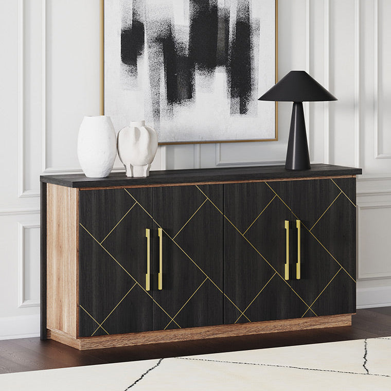 65" Gold Accents Sideboard Buffet Cabinet