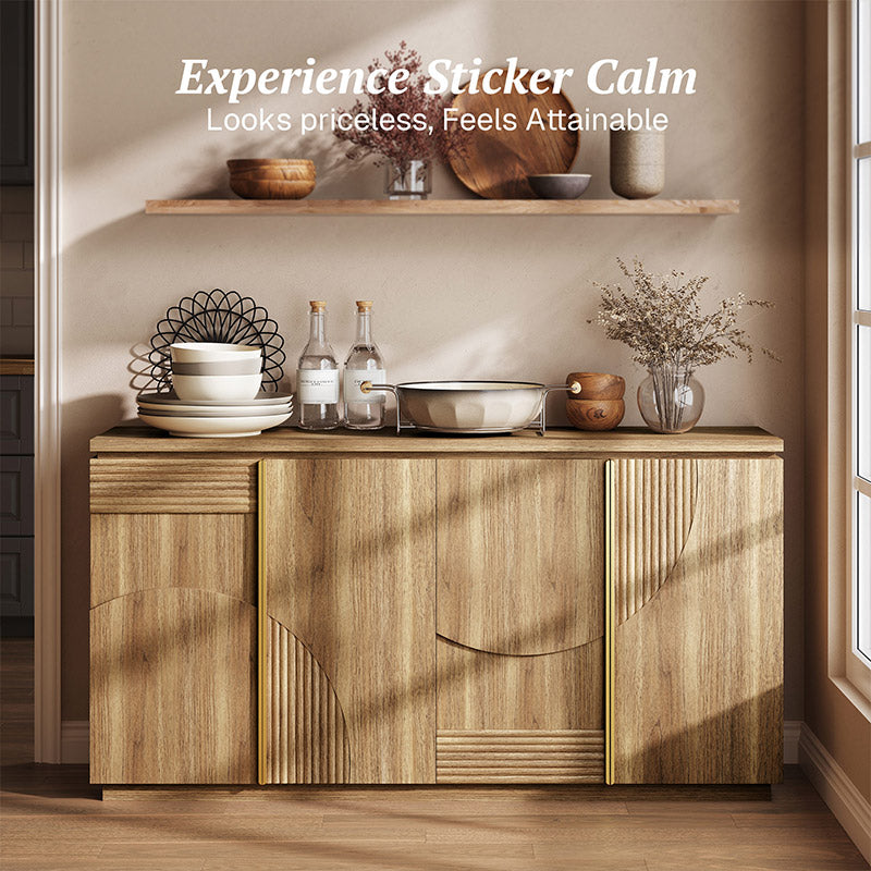 Belleze Set of 2 63" Modern Sideboards with Arched Geometric Doors