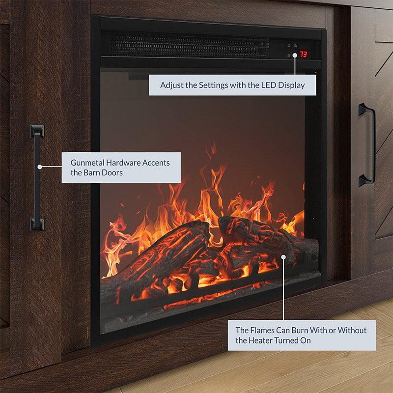 Hilo 58" Rustic Fireplace TV Stand