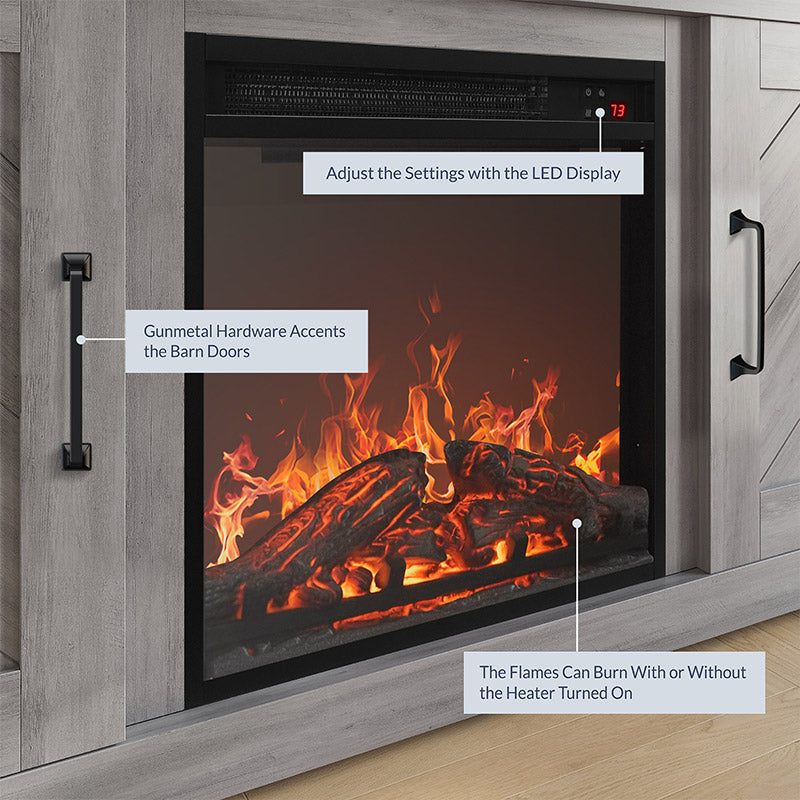 Hilo 58" Rustic Fireplace TV Stand
