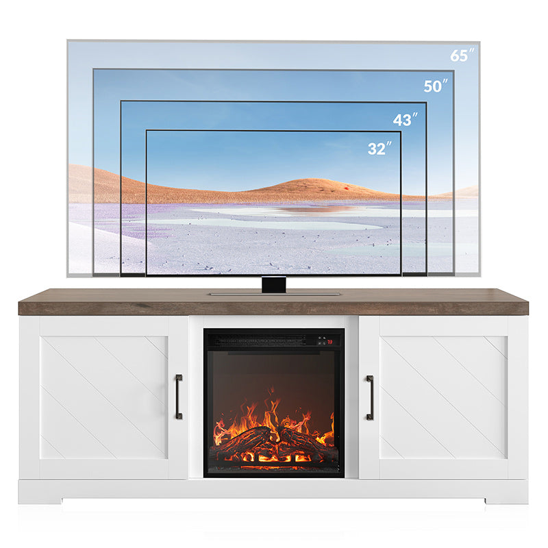 Hilo 58" Rustic Fireplace TV Stand