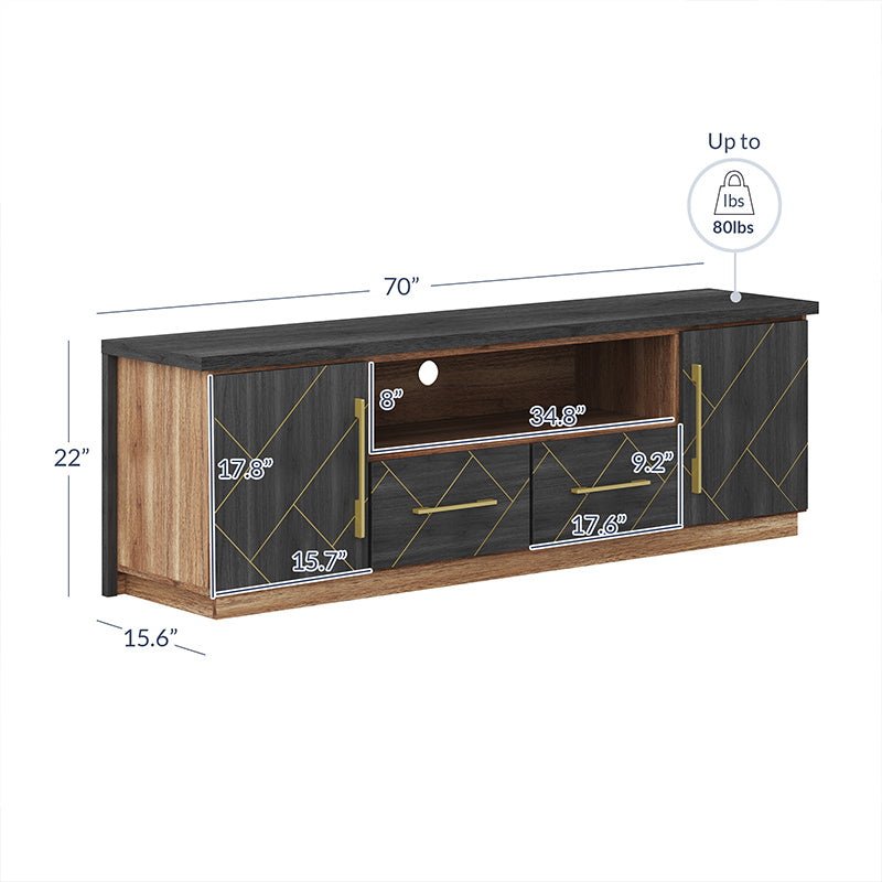 70 Inch Wooden Long TV Stand