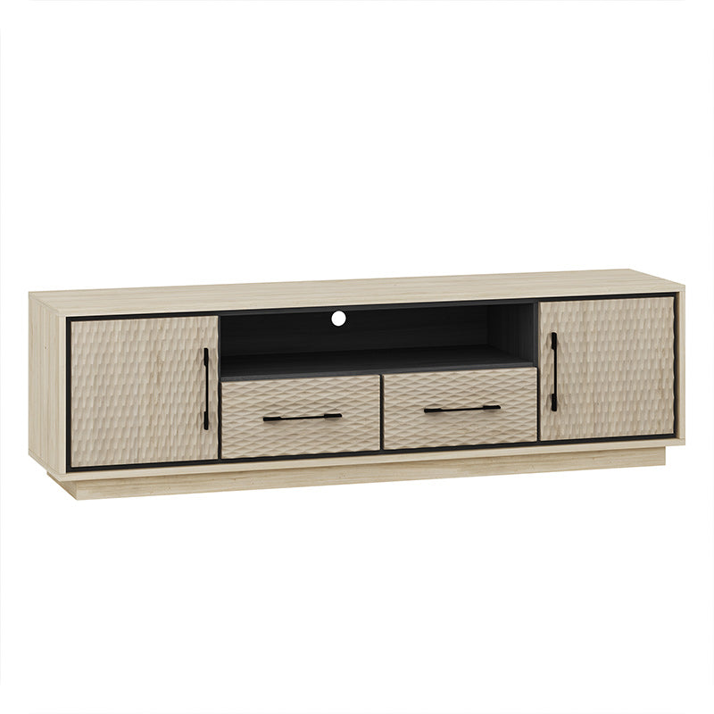 Belleze 68" Modern Low Profile TV Stand with Diamond Pattern