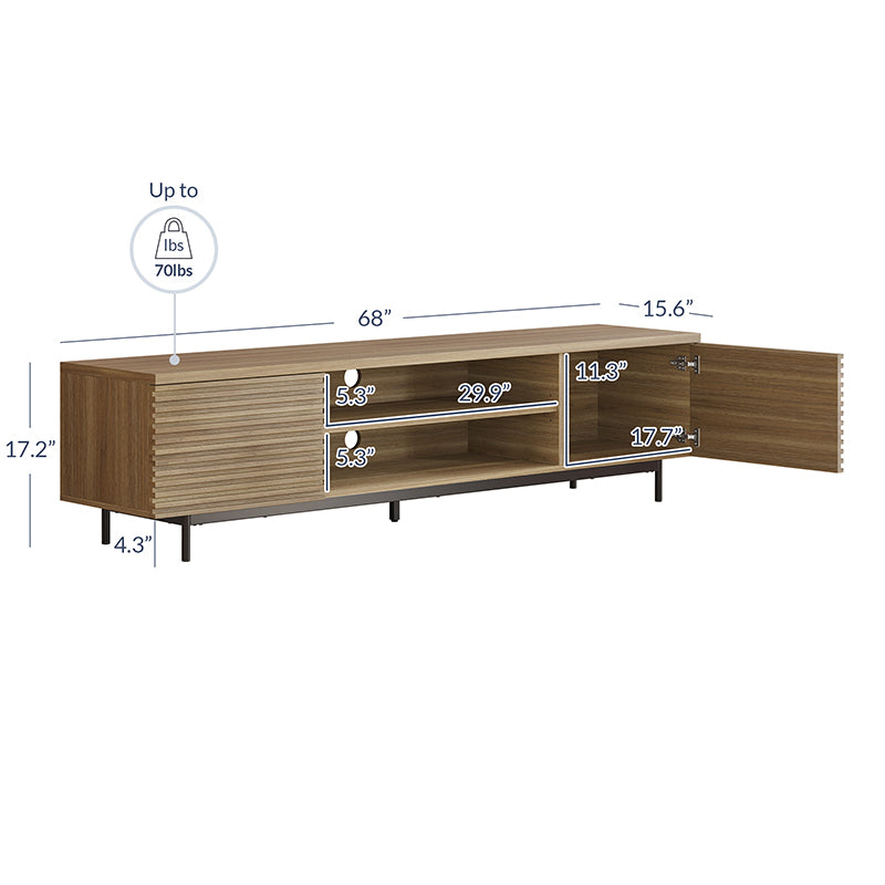 Colemen Mid Century Modern TV Stand for TVs up to 75″