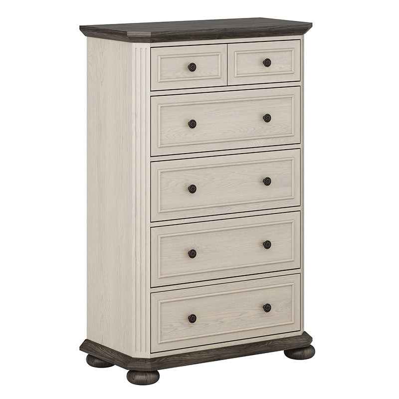 48" Rustic 5-Drawer Dresser, Tall Farmhouse Chest