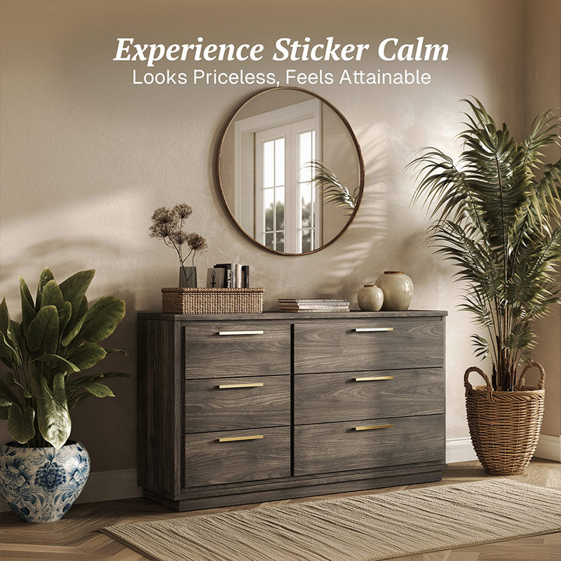 BELLEZE New Port 54" 6-Drawer Chest, Wide Storage Organizer Cabinet