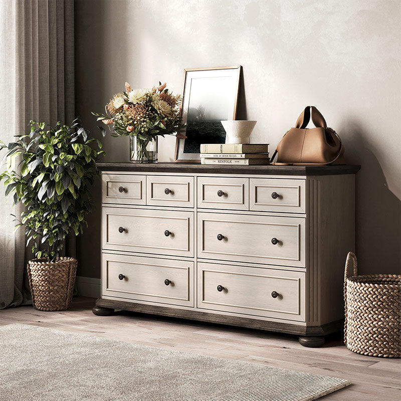 31" Rustic Farmhouse 6-Drawer Dresser, Bedside Storage Cabinet