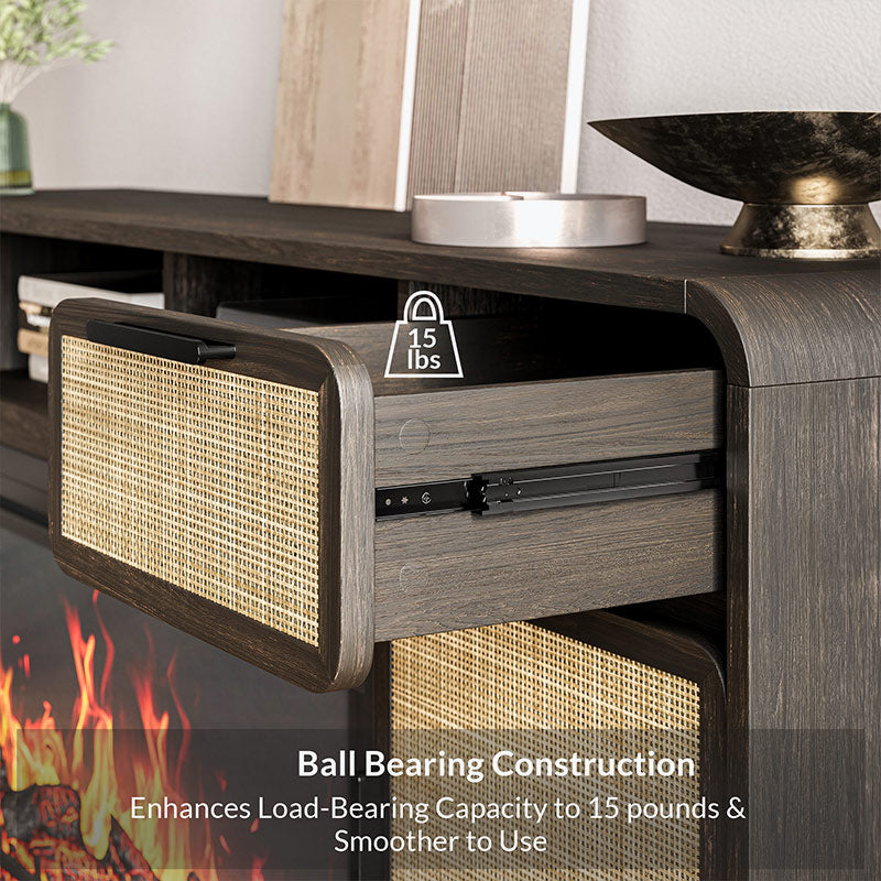 Bower Mid Century Modern Fireplace TV Stand for TVs up to 75″