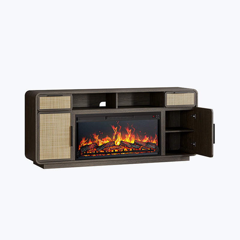 Bower Mid Century Modern Fireplace TV Stand for TVs up to 75″