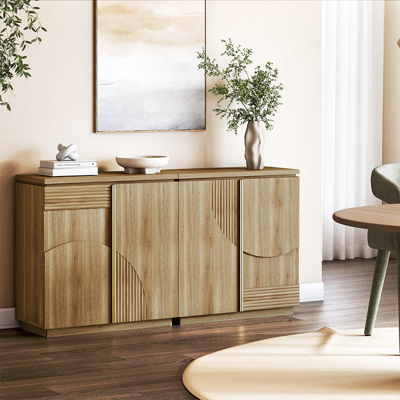 Belleze Set of 2 31" Modular Sideboards with Geometric Arched Doors