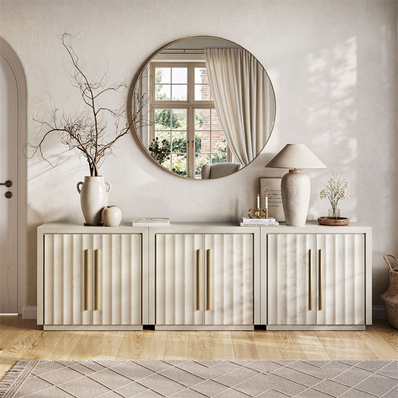 Libra Modern White Small Sideboard (Set of 3)