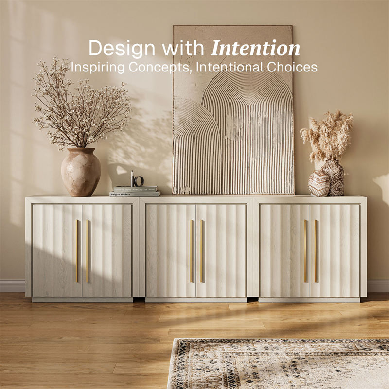 Libra Modern White Small Sideboard (Set of 3)