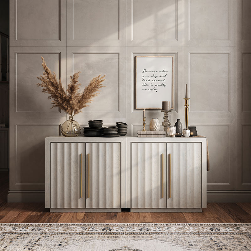 Libra Modern White Small Sideboard (Set of 4)