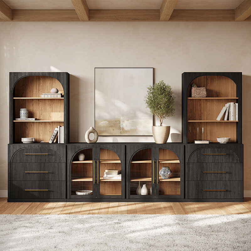 Jagger Double-Arc Modular Entertainment Wall Unit (6-Piece)
