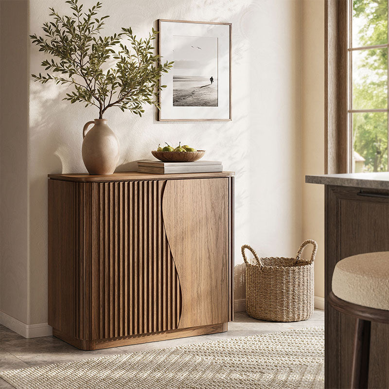 Simms 35" Modern S-Shaped Fluted Sideboard