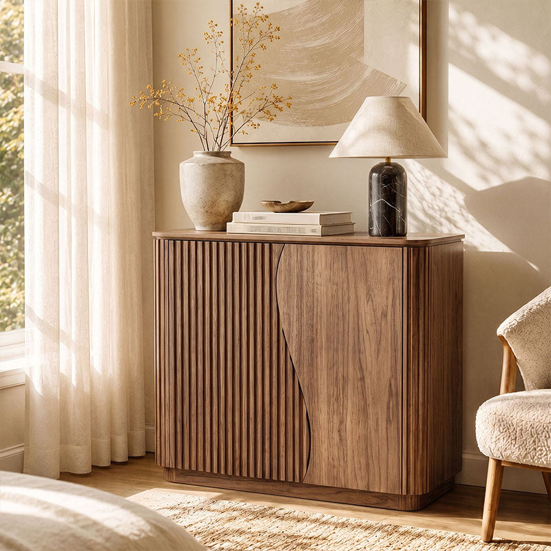 Simms 35" Modern S-Shaped Fluted Sideboard