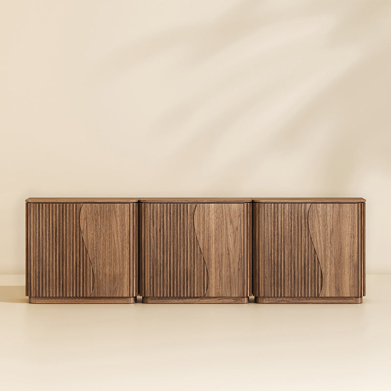 Simms 35" Modern S-Shaped Fluted Sideboard (Set of 3)