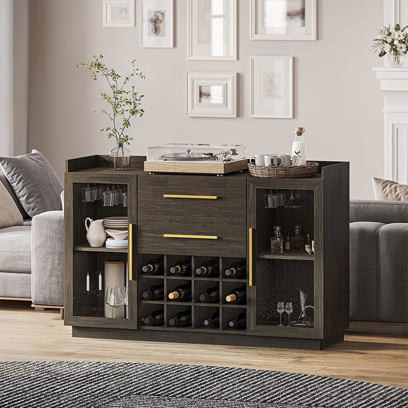 55" Wine Cabinet, Sideboard Buffet with Wine Rack