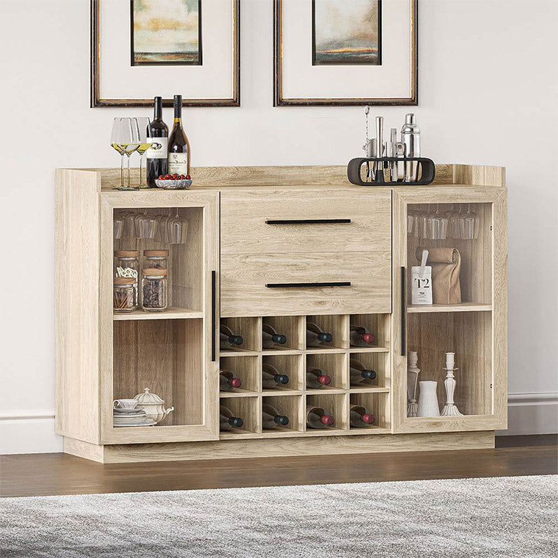 55" Wine Cabinet, Sideboard Buffet with Wine Rack