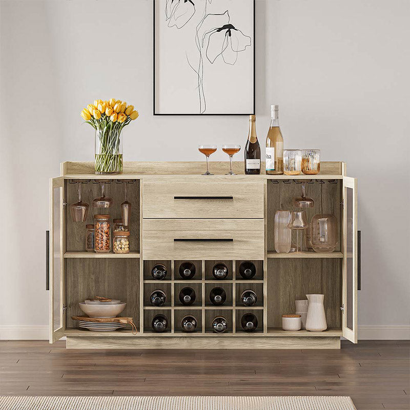 55" Wine Cabinet, Sideboard Buffet with Wine Rack