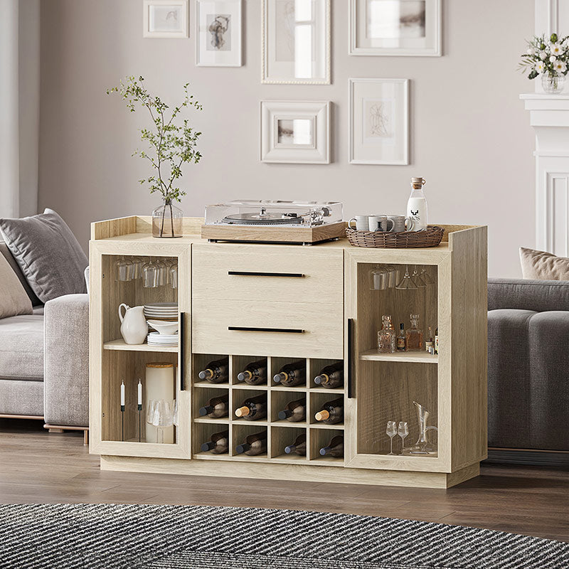 55" Wine Cabinet, Sideboard Buffet with Wine Rack