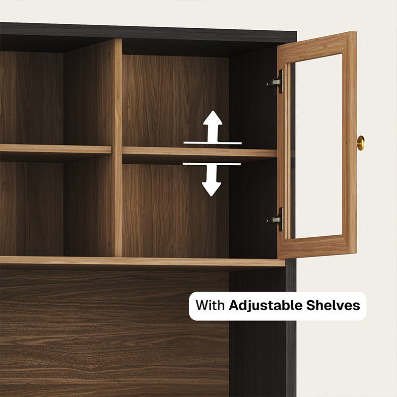 Belleze 69" Tall Kitchen Pantry Cabinet with Hutch