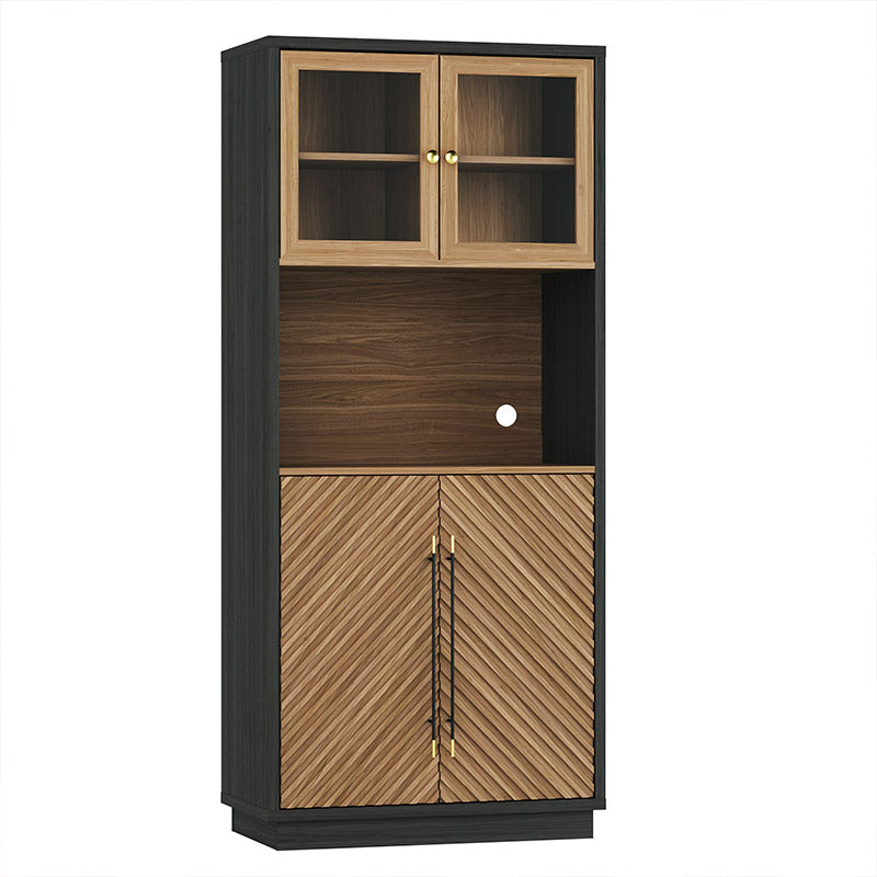 Belleze 69" Tall Kitchen Pantry Cabinet with Hutch
