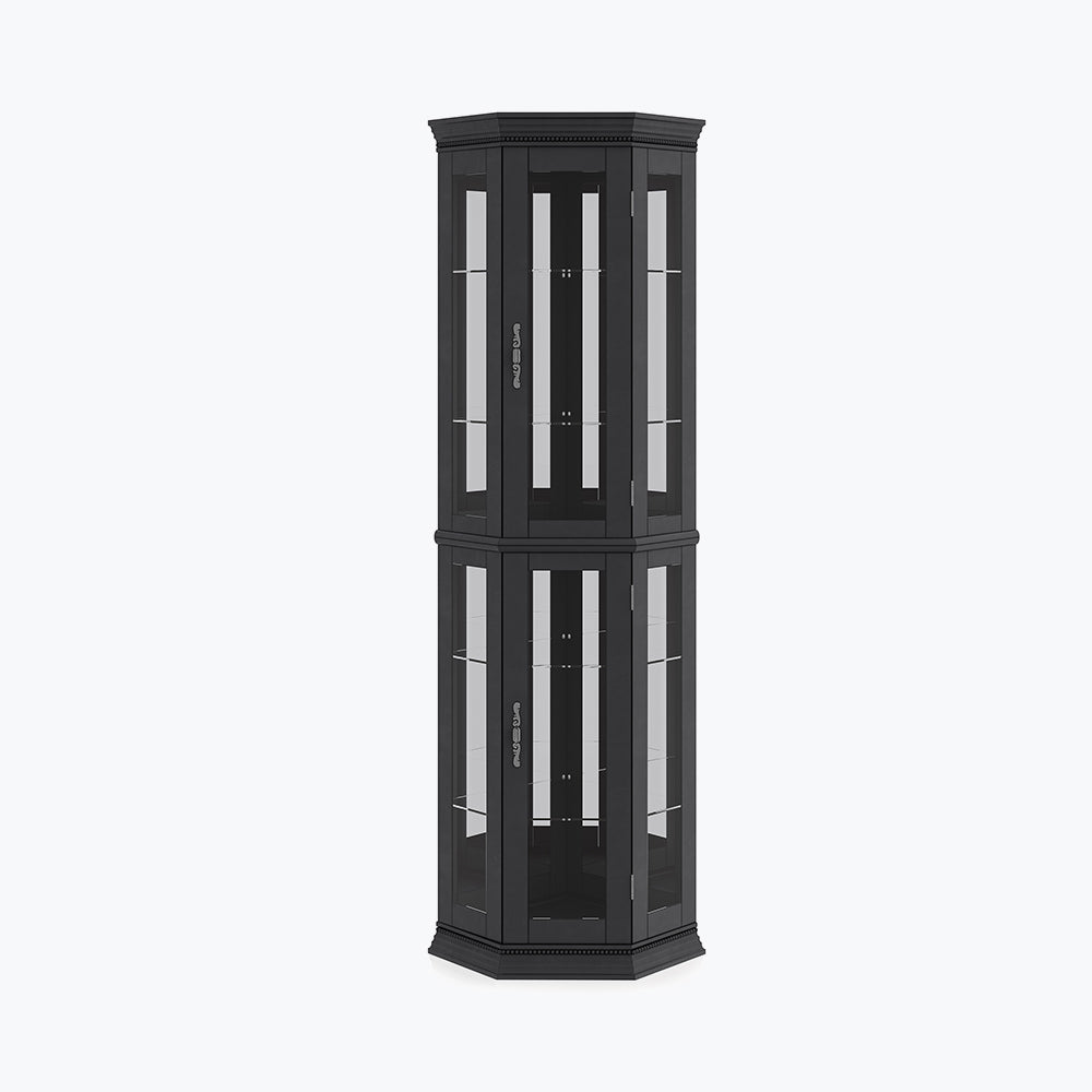 Lorona 70" Tall Glass Door Corner Curio Cabinet