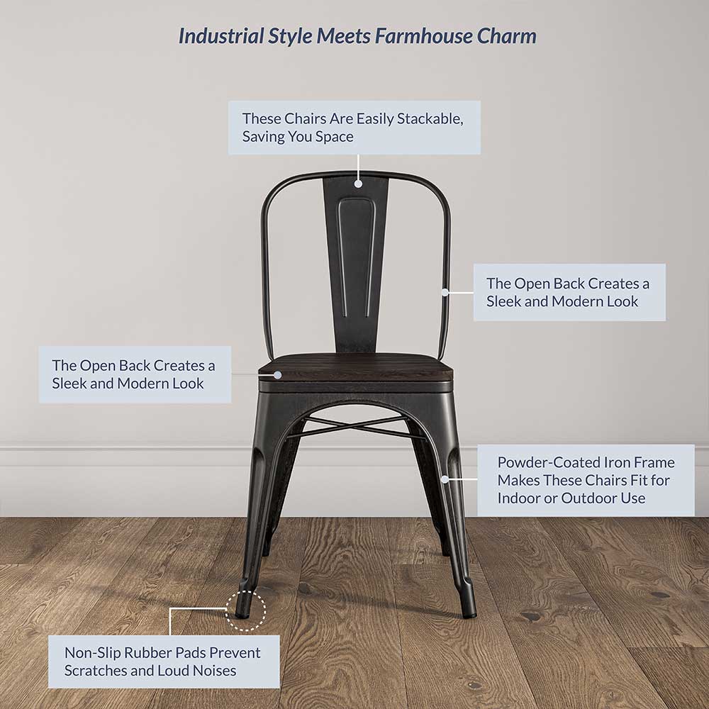Alexander Dining Chair w/ Wood Seat (Set of 4)
