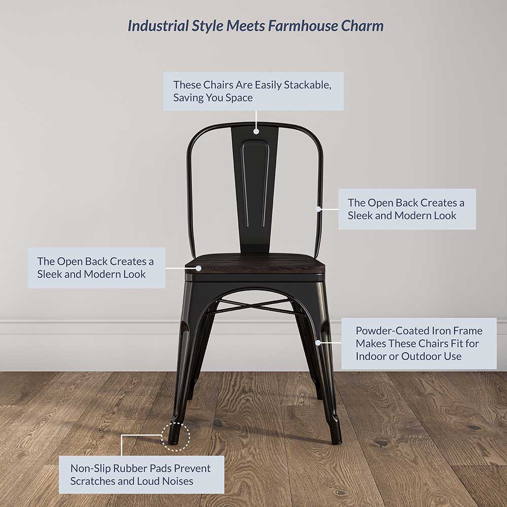 Alexander Dining Chair w/ Wood Seat (Set of 4)