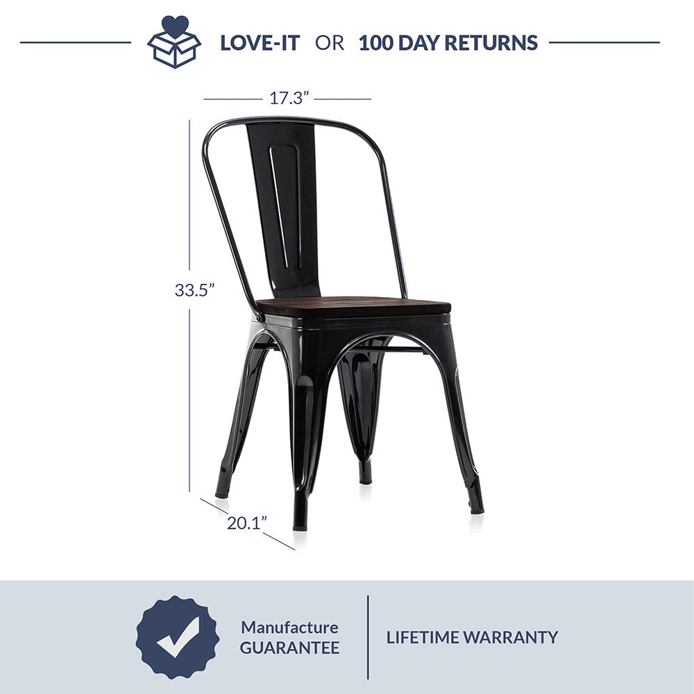 Alexander Dining Chair w/ Wood Seat (Set of 4)