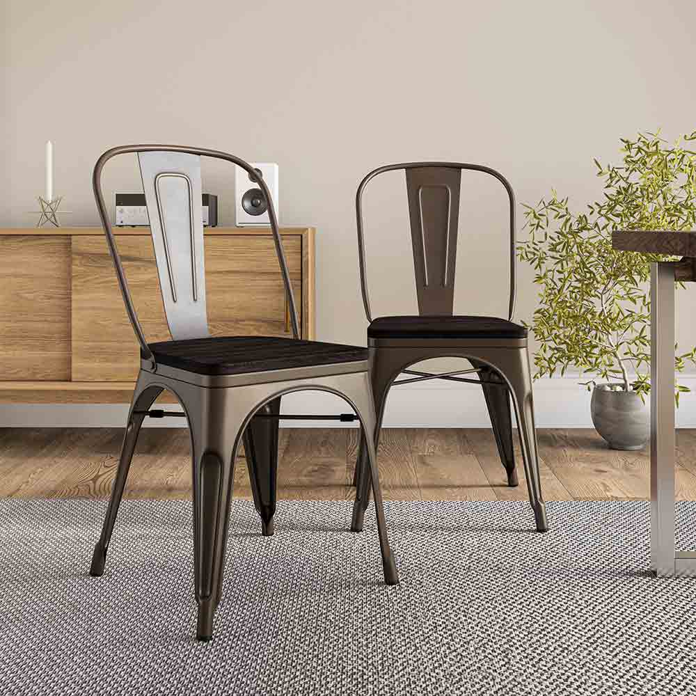 Alexander Dining Chair w/ Wood Seat (Set of 4)