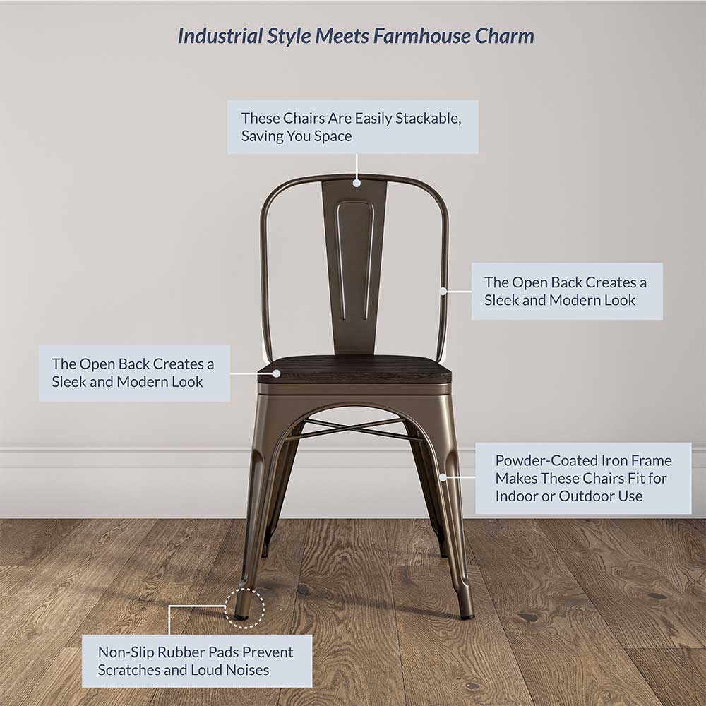 Alexander Dining Chair w/ Wood Seat (Set of 4)