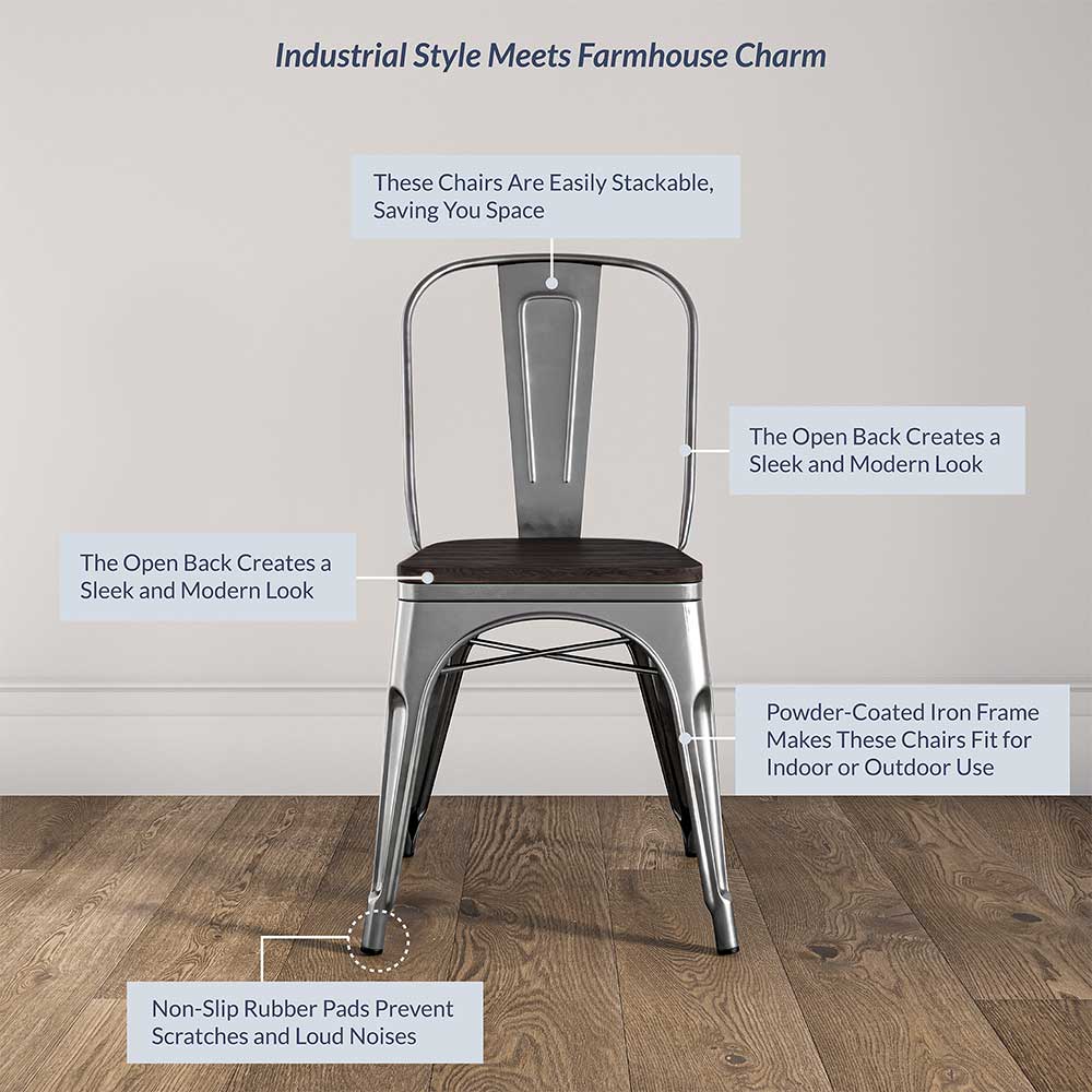 Alexander Dining Chair w/ Wood Seat (Set of 4)