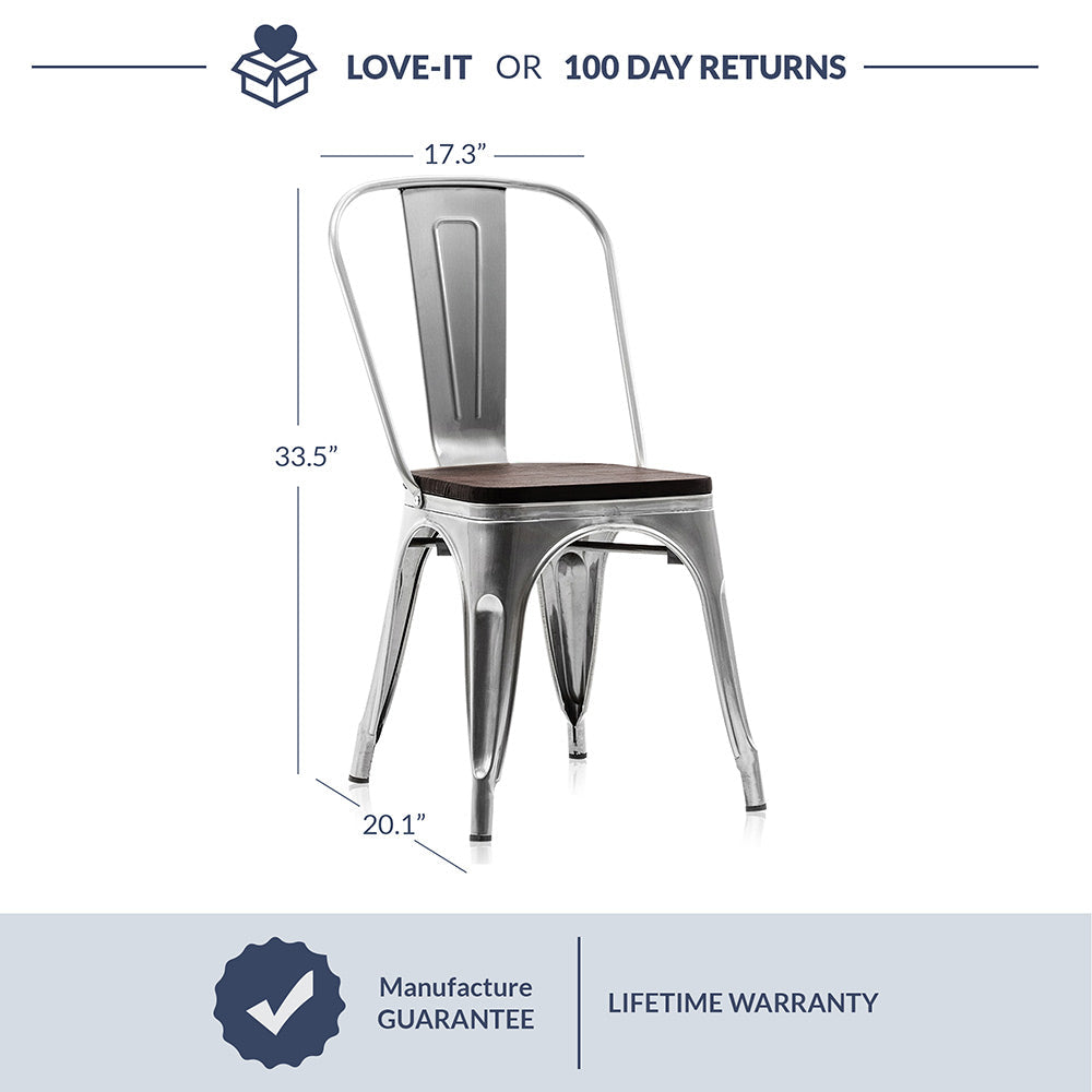 Alexander Dining Chair w/ Wood Seat (Set of 4)