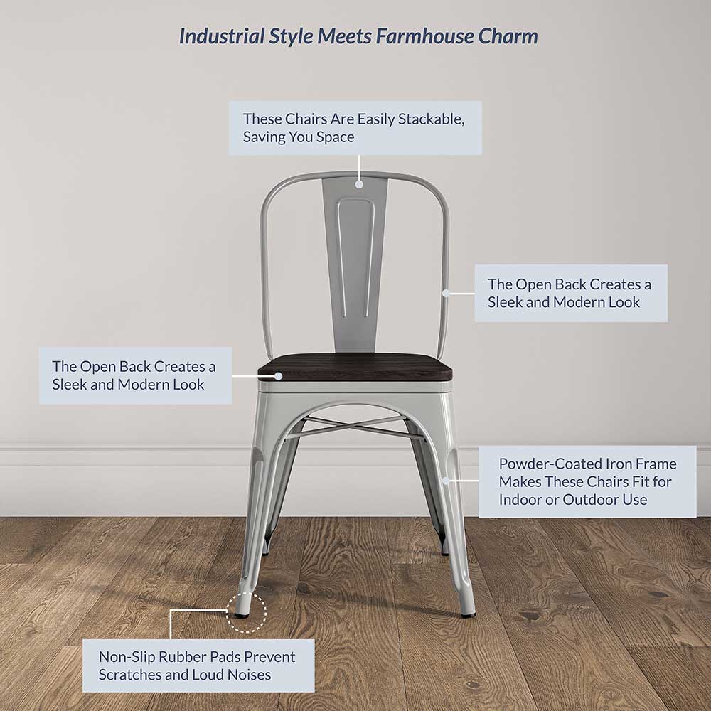 Alexander Dining Chair w/ Wood Seat (Set of 4)