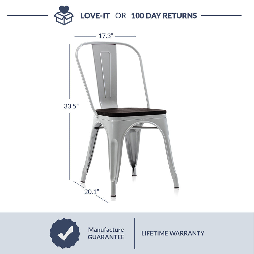 Alexander Dining Chair w/ Wood Seat (Set of 4)